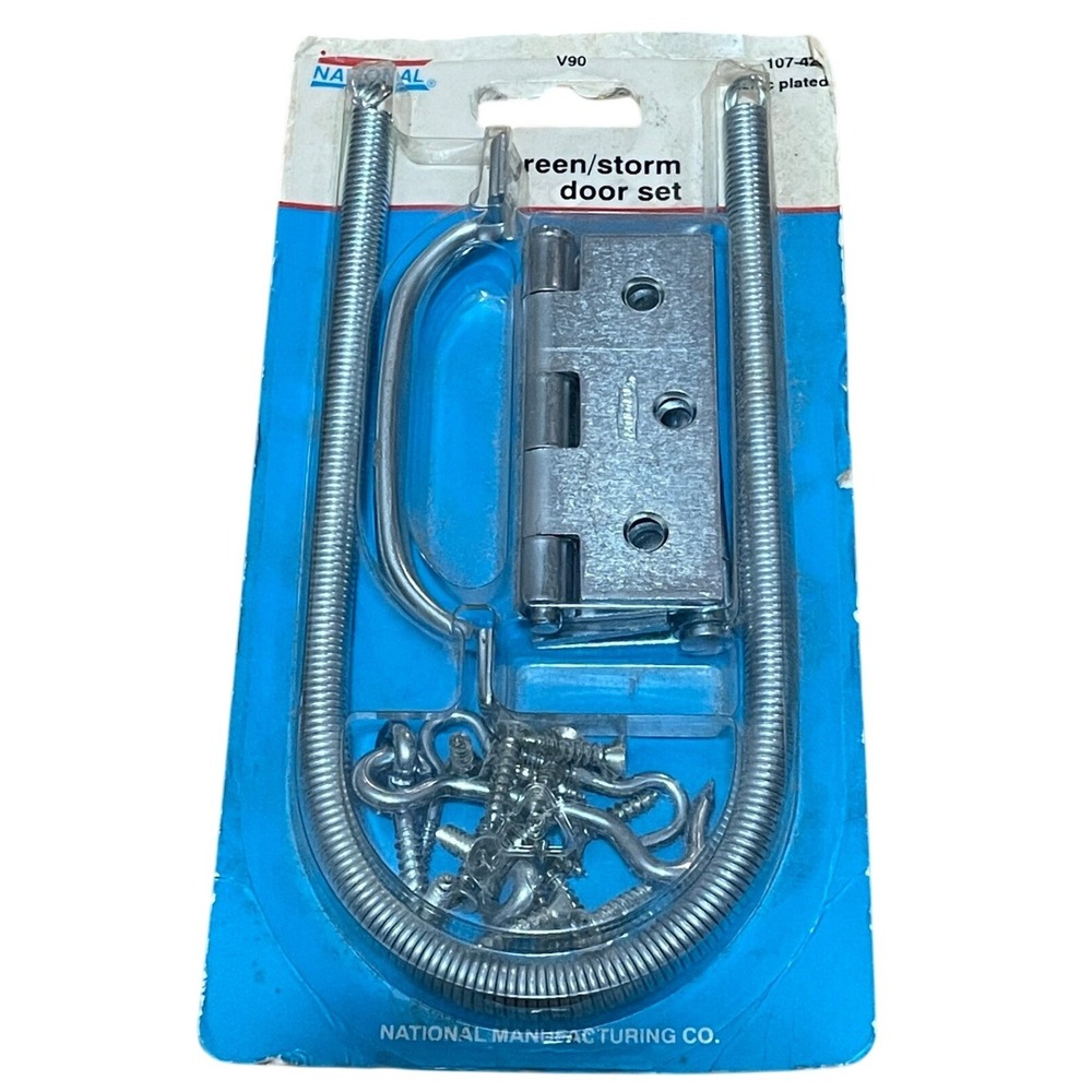 National V90 Screen‎ Storm Door Hardware Set Zinc Plated Steel Vintage 1995 USA